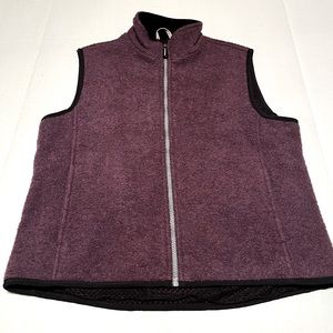 Woolrich Technowool Wool Full Zippered Vest Womens Size Medium Amethyst‎ Purple